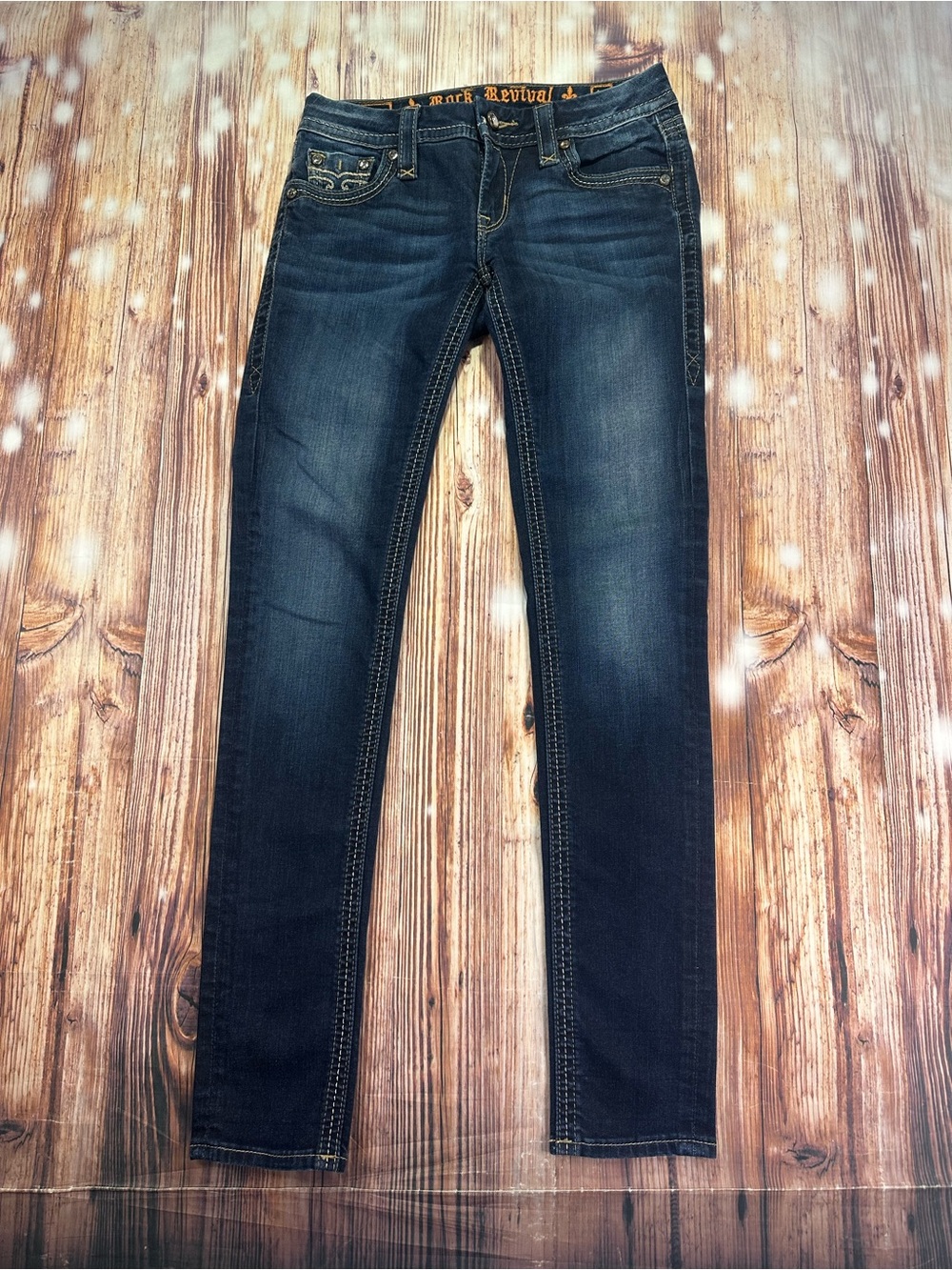 Rock Revival Women's Skinny Jeans Dark Blue
Size 26